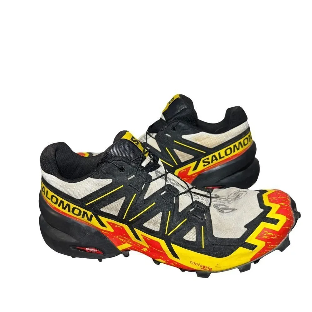 Salomon speed cross 6 Men's Dynamic Yellow and Black Athletic Shoes size 10